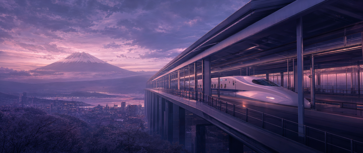 The elevated Shin-Osaka Shinkansen station platform
